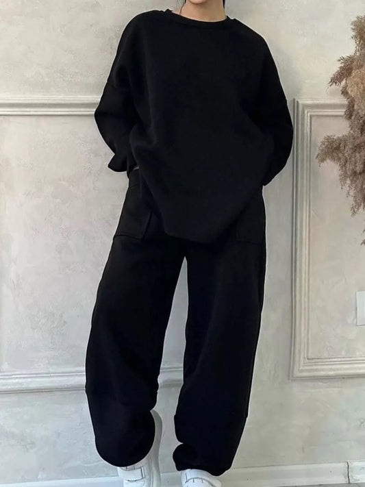 Generosa - Set oversize caldo con maglione e pantaloni