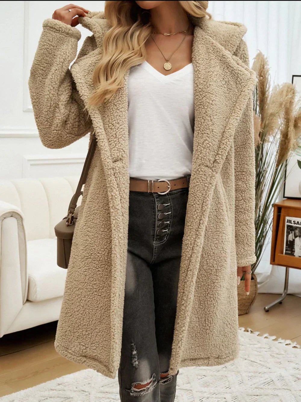 Golda - Giacca lunga elegante e calda in fleece