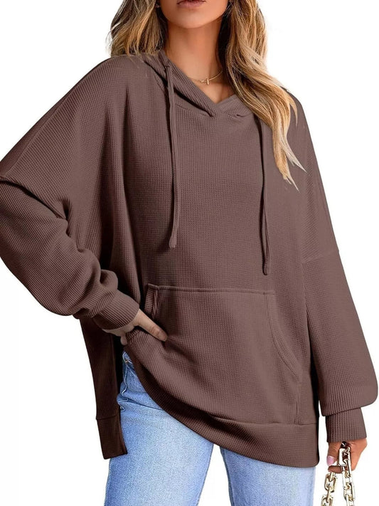 Cianna - Felpa oversize con coulisse e spacchi laterali