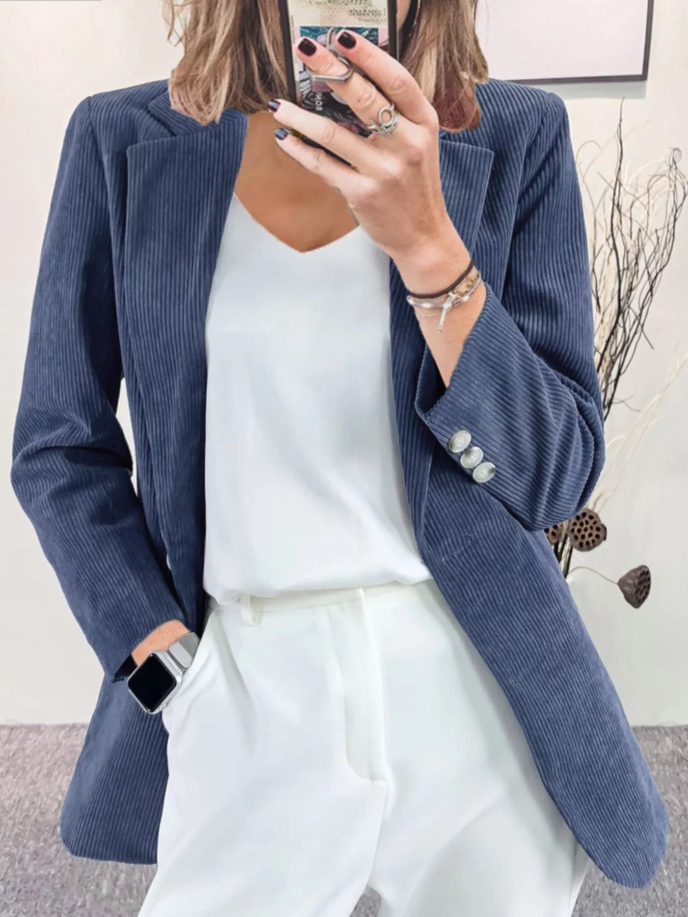 Hania - Blazer versatile in velluto a coste con revers