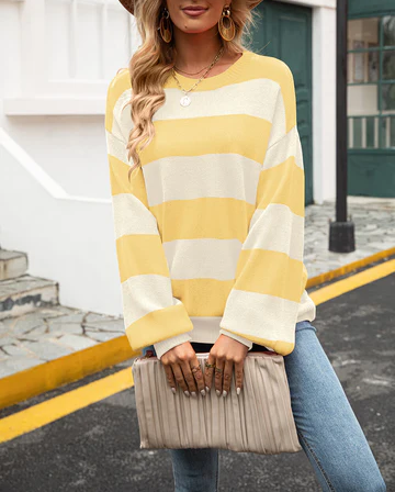 Sofiya - Maglione casual a righe in maglia