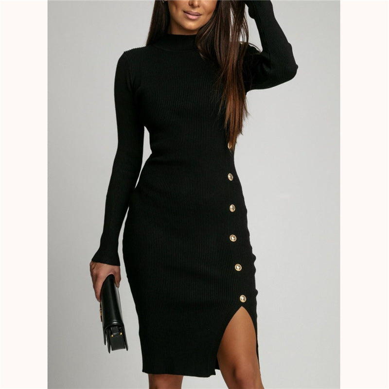 Macie - Abito midi casual in maglia a coste