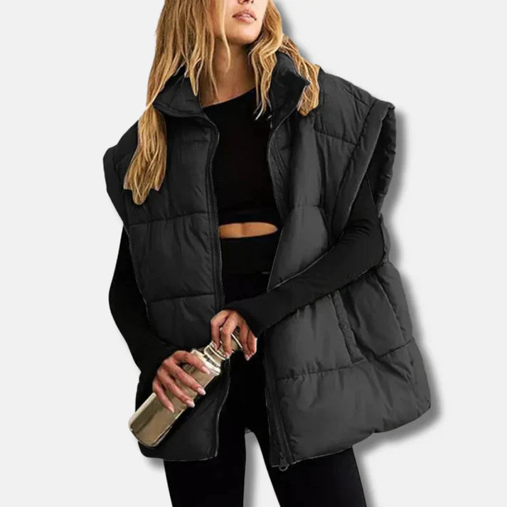 Tessa - Gilet trapuntato largo con collo alto