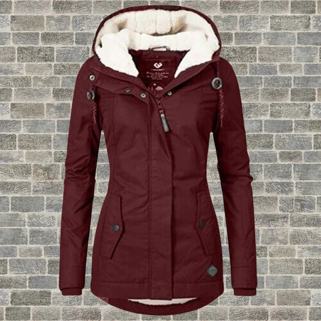 Cappotto in cotone plissettato con cappuccio - Camila