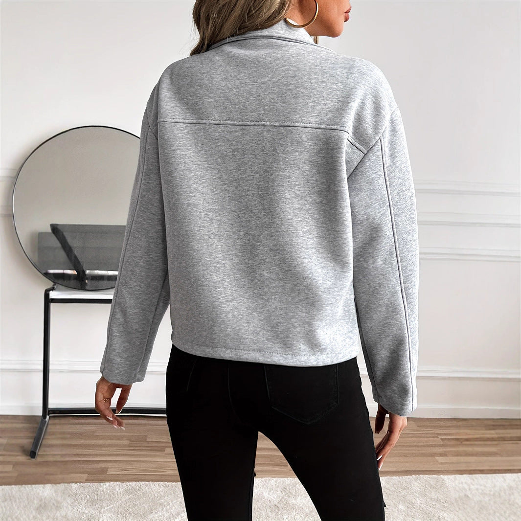 Giacca Corta Casual da Donna con Zip
