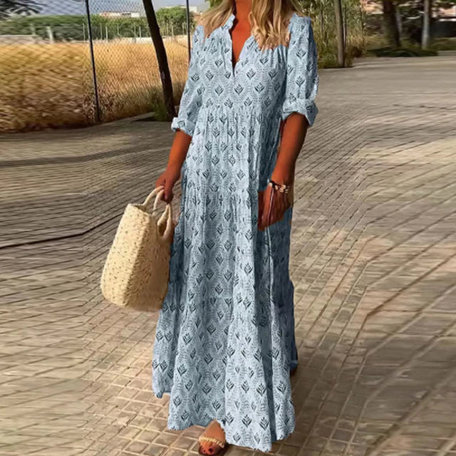ALEXIS - Abito casual a maniche lunghe con scollo a V