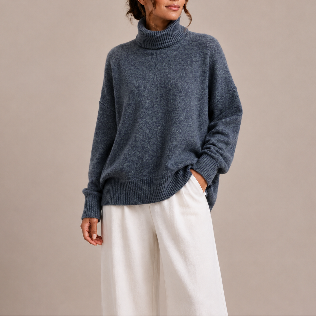 Maglione Oversize in Maglia a Collo Alto da Donna