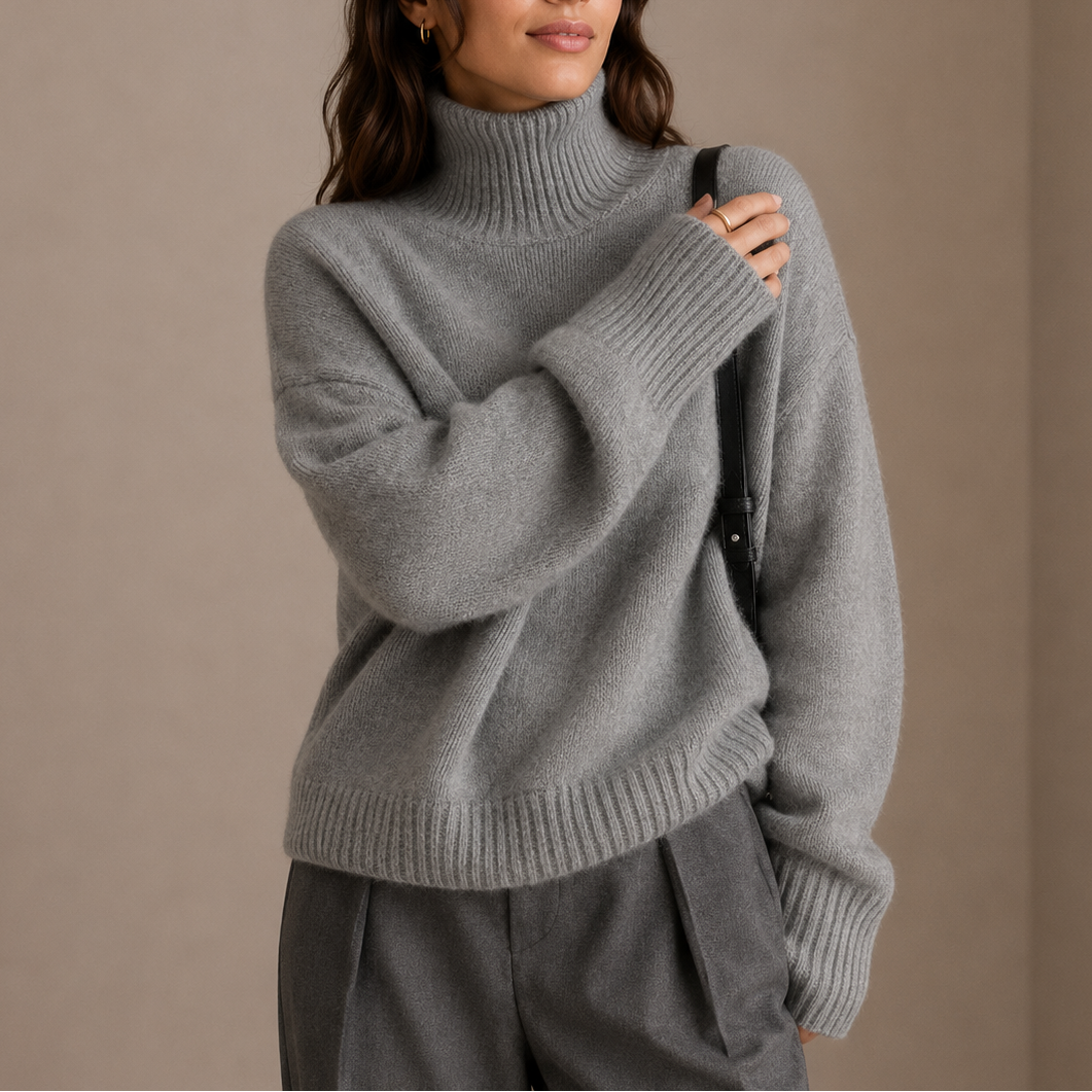 Maglione Oversize a Collo Alto da Donna