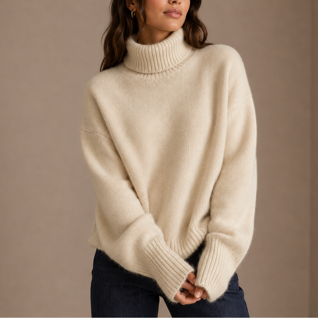 Maglione Oversize a Collo Alto da Donna