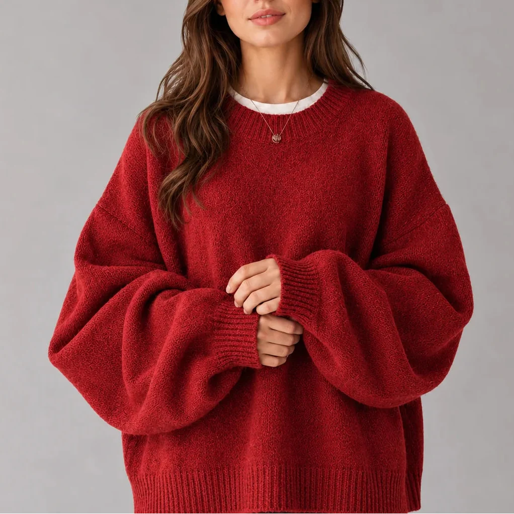 Maglione Oversize con Maniche a Palloncino da Donna