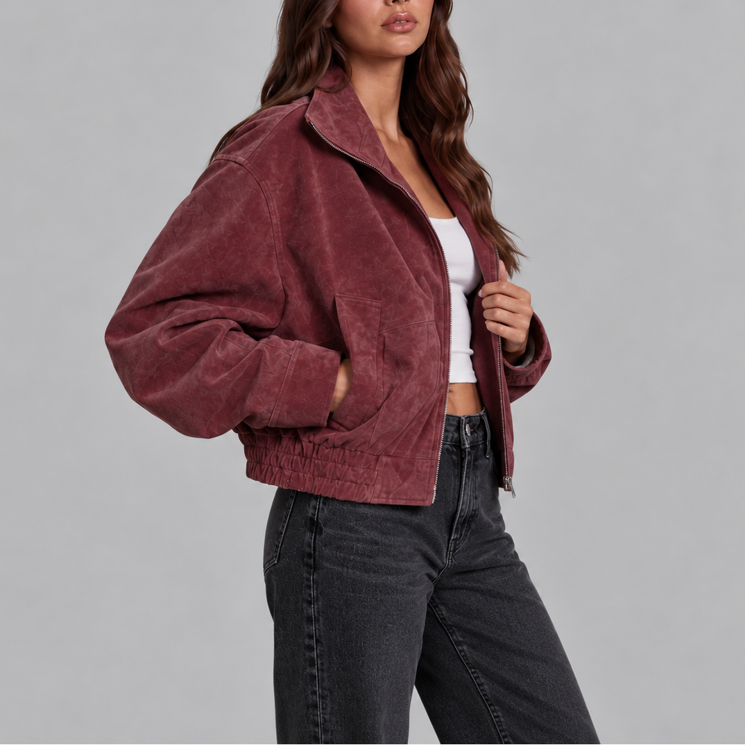 Bomber Oversize da Donna in Camoscio