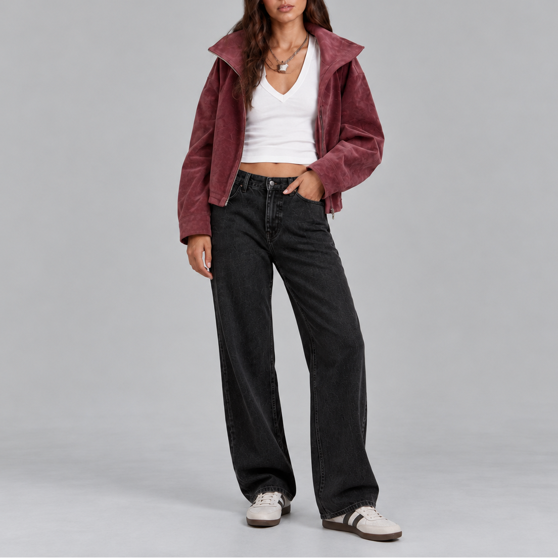 Bomber Oversize da Donna in Camoscio