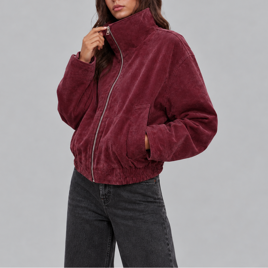 Bomber Oversize da Donna in Camoscio