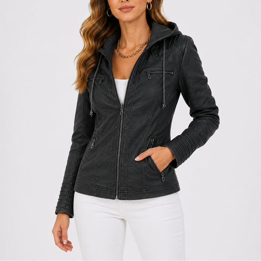 Giacca da Donna con Cappuccio e Tasche con Zip