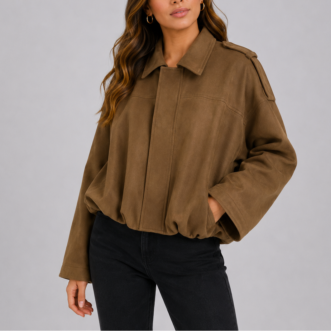 Bomber Oversize da Donna in Camoscio
