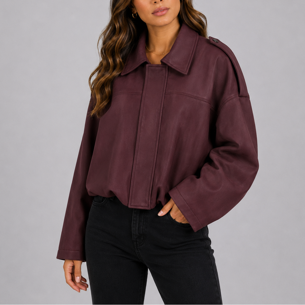 Bomber Oversize da Donna in Camoscio