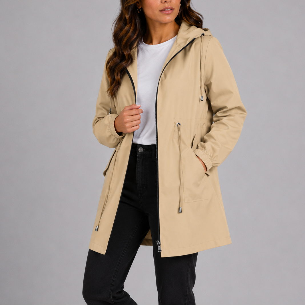 Impermeabile Leggero con Cappuccio da Donna