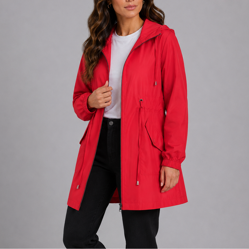Impermeabile Leggero con Cappuccio da Donna