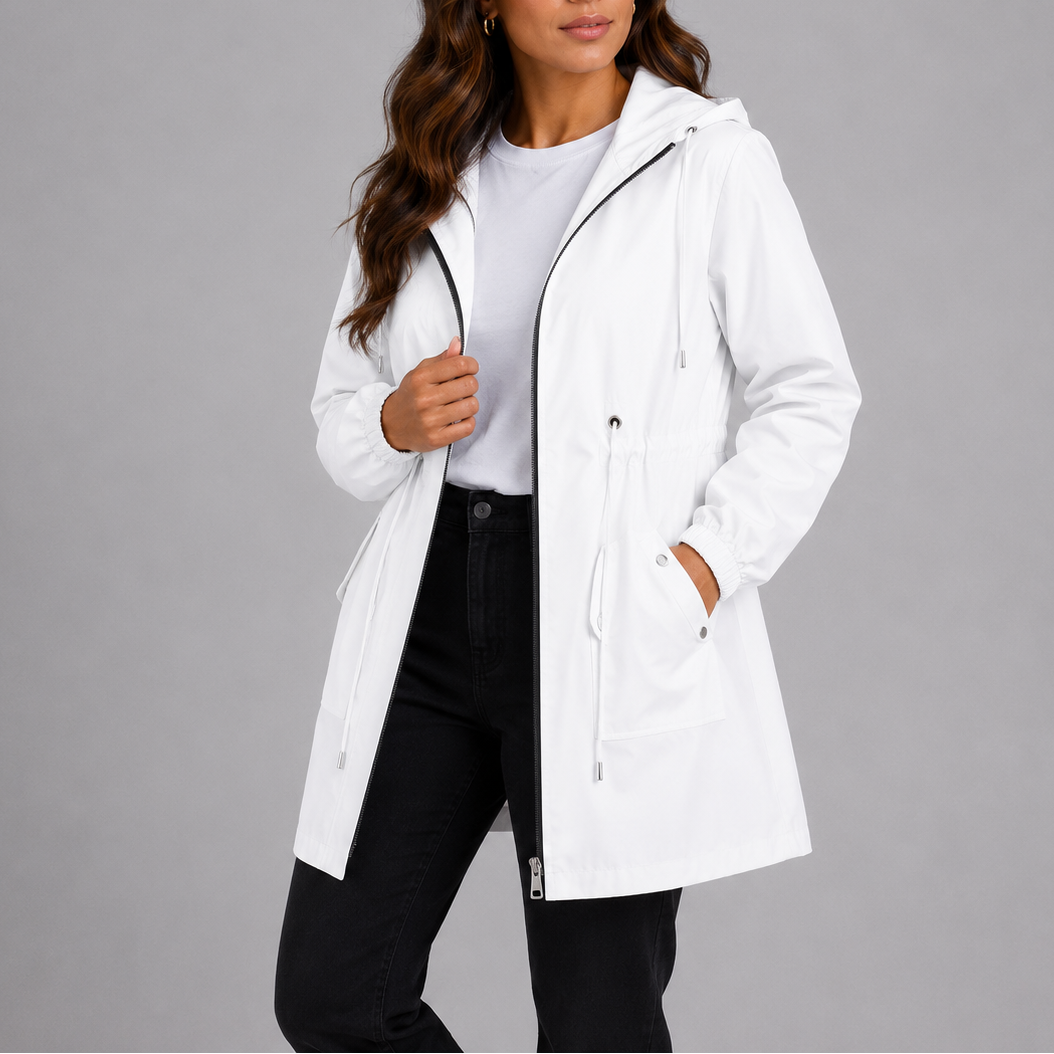 Impermeabile Leggero con Cappuccio da Donna
