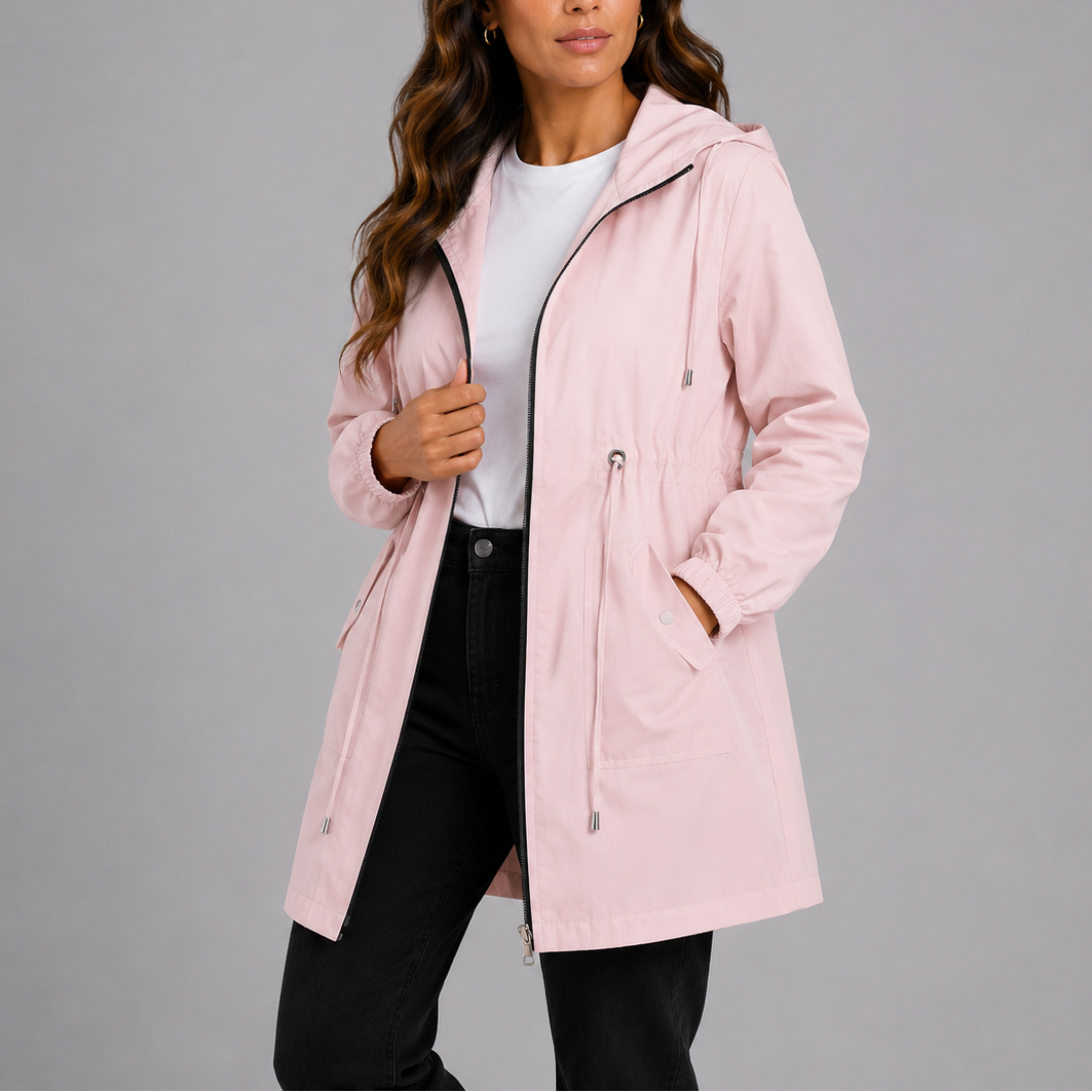 Impermeabile Leggero con Cappuccio da Donna