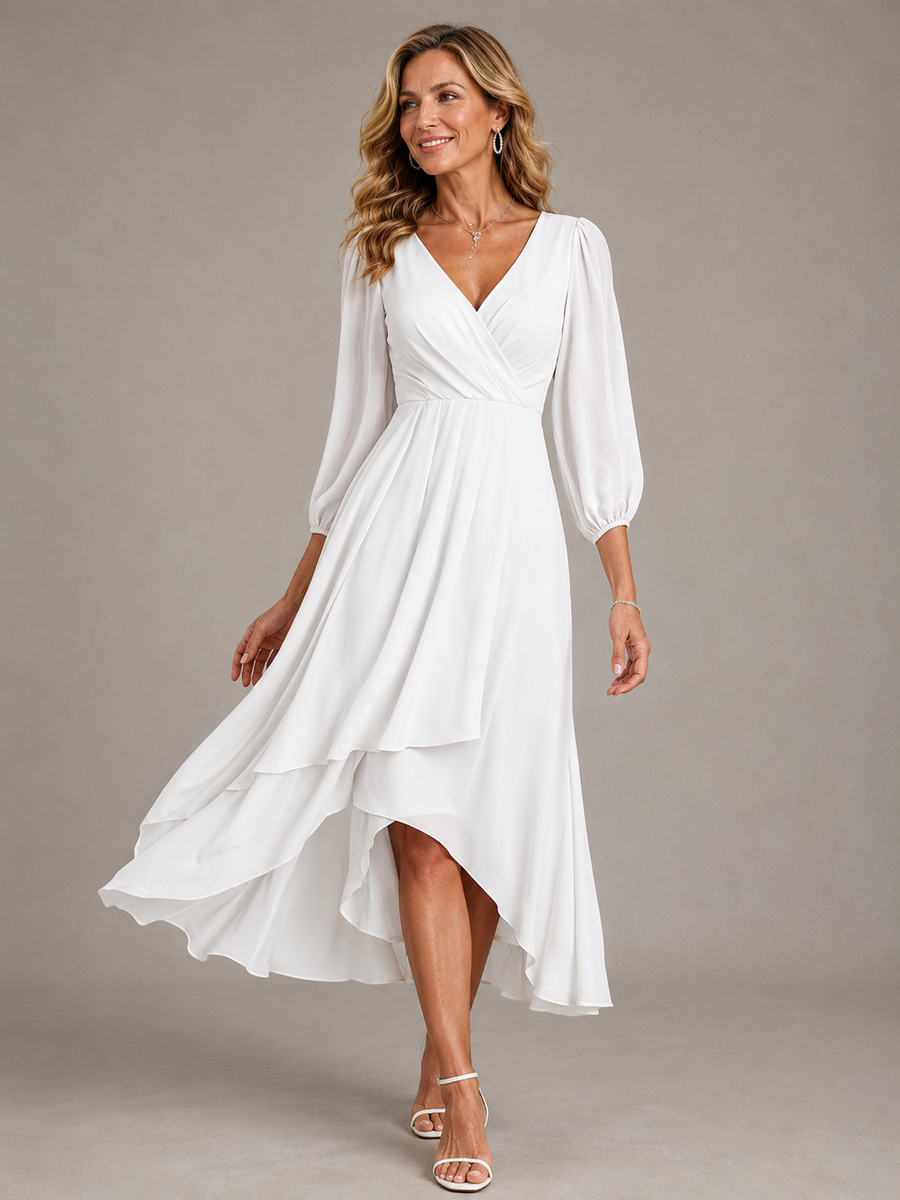 Abito Lungo Elegante da Donna con Scollo a V