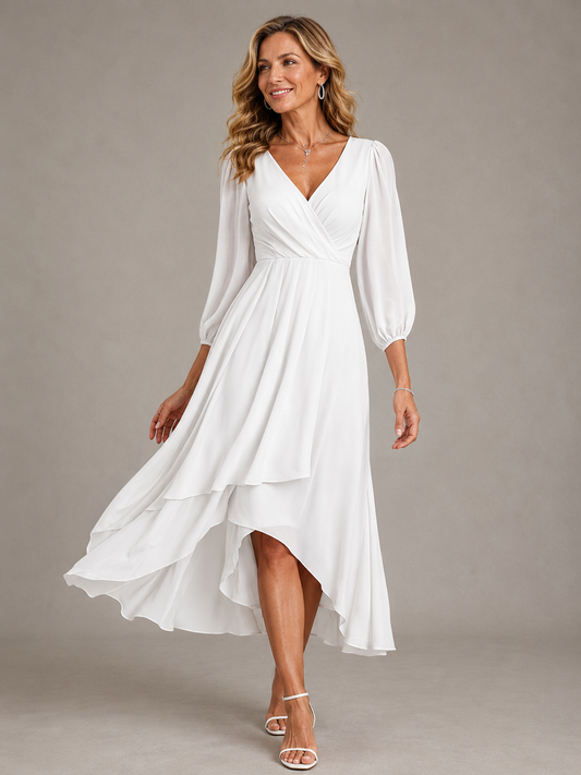 Abito Lungo Elegante da Donna con Scollo a V