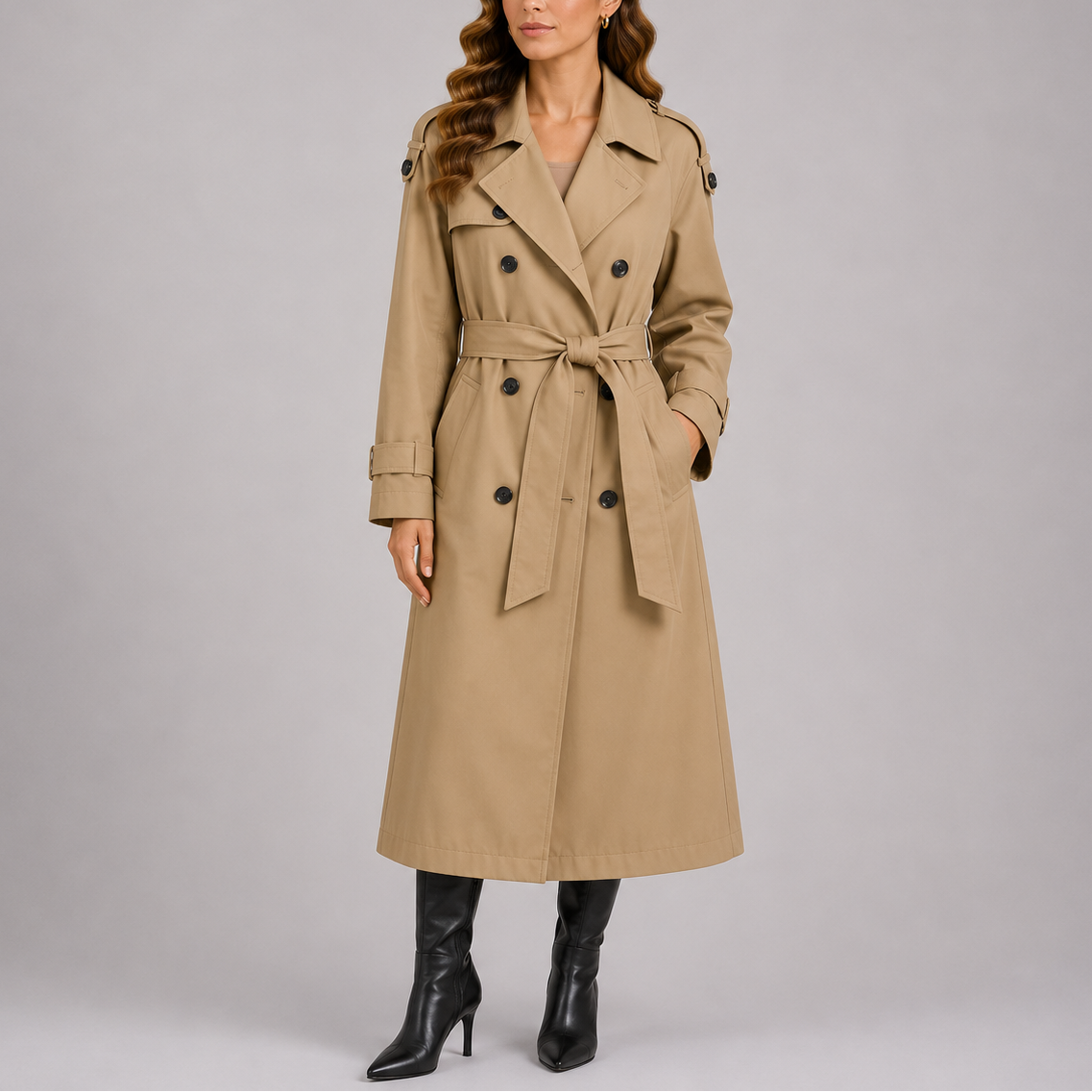 Trench Sartoriale da Donna con Cintura