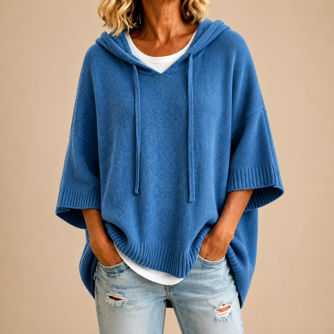 Maglione Oversize da Donna in Maglia con Cappuccio