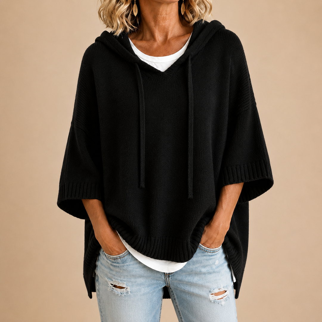 Maglione Oversize da Donna in Maglia con Cappuccio
