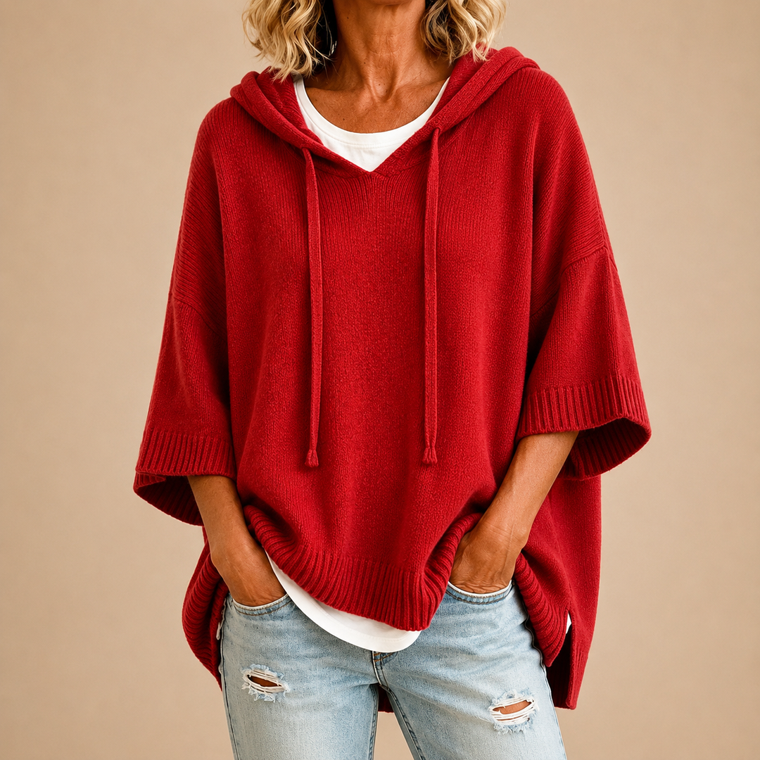 Maglione Oversize da Donna in Maglia con Cappuccio