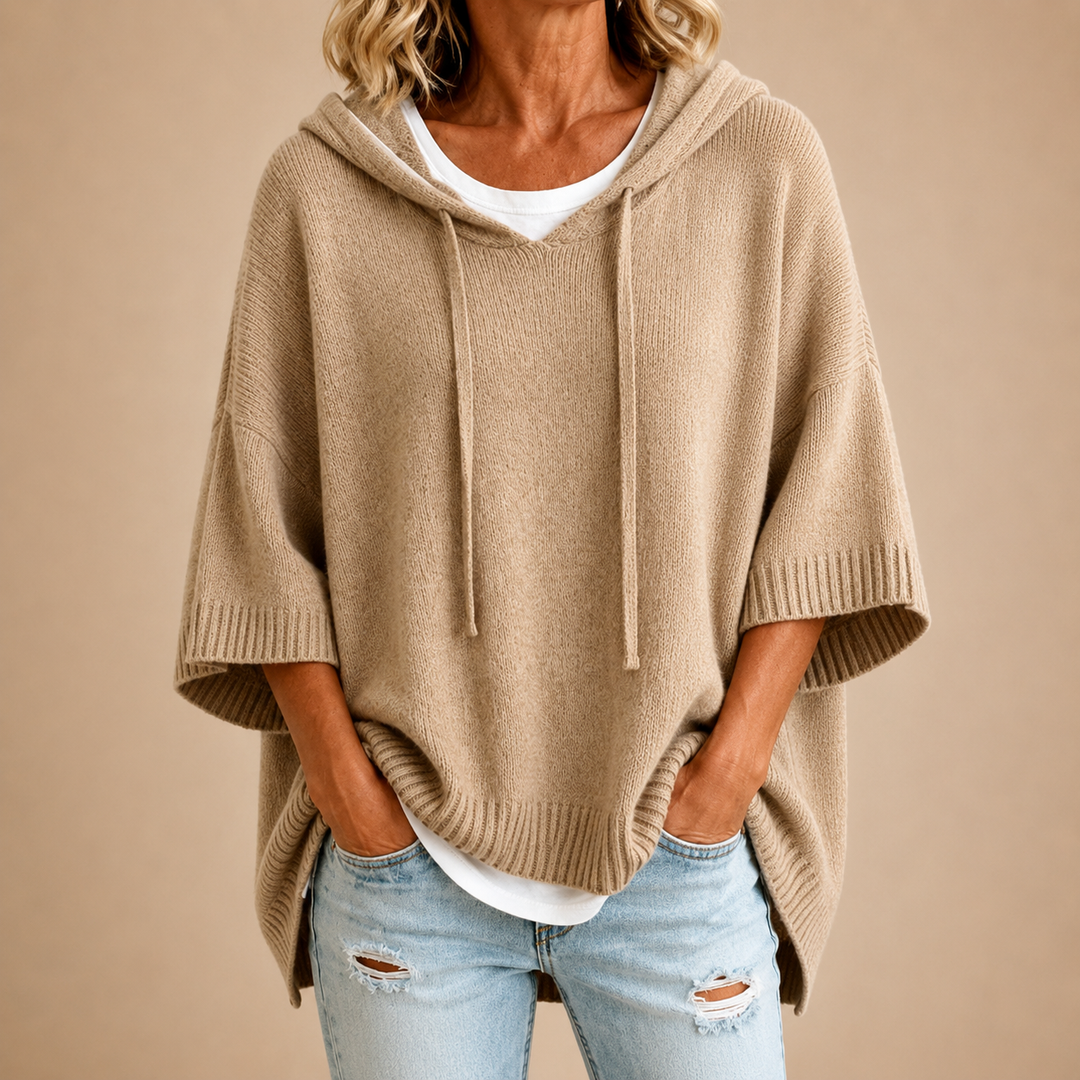 Maglione Oversize da Donna in Maglia con Cappuccio