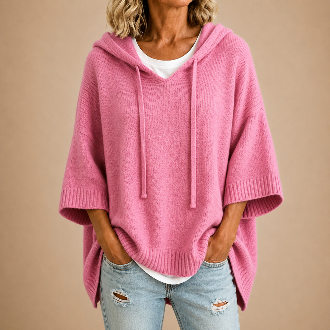 Maglione Oversize da Donna in Maglia con Cappuccio