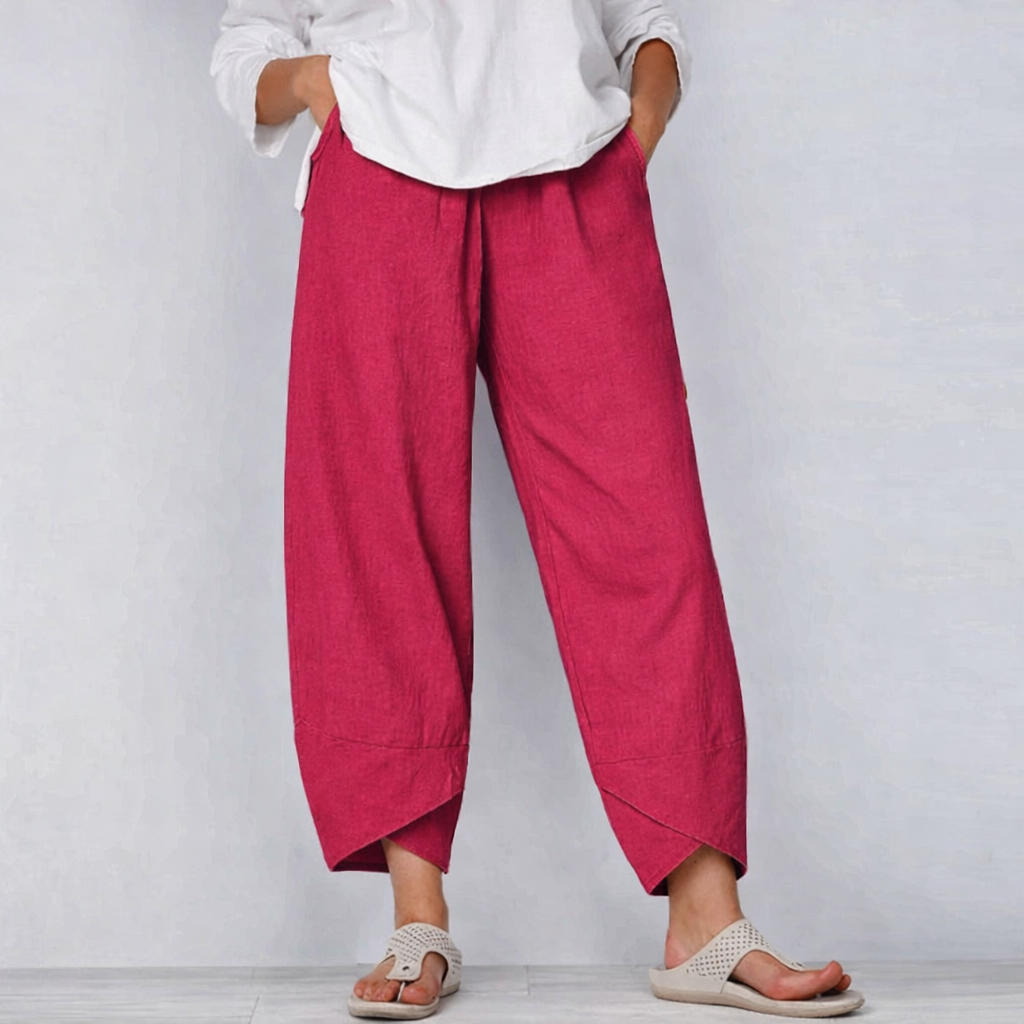 Pantaloni Cropped a Gamba Larga da Donna