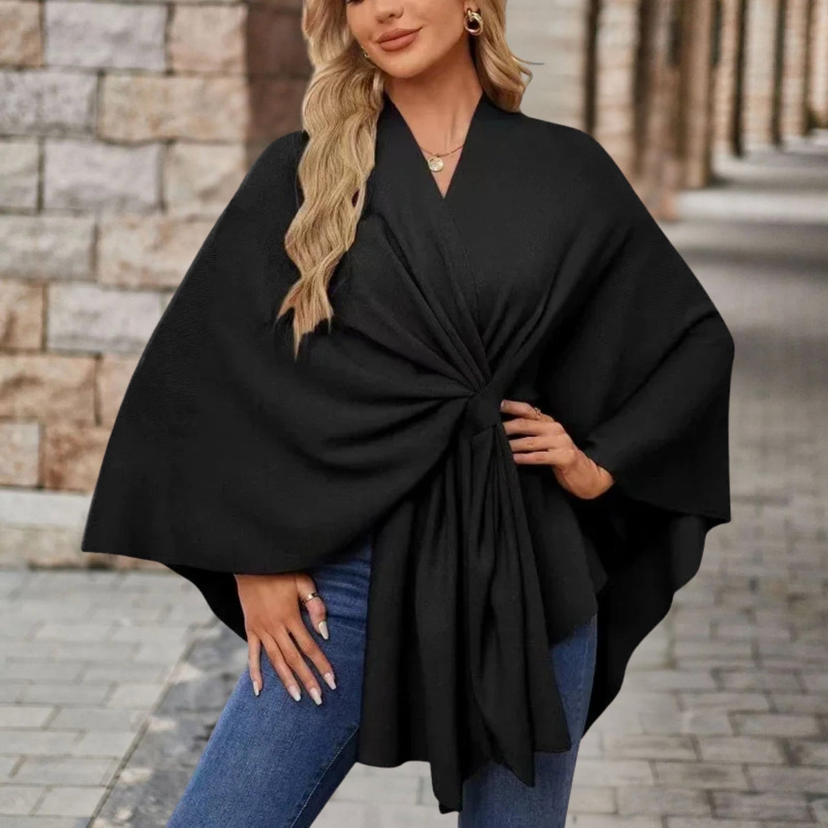 Poncho da Donna Incrociato con Scollo a V