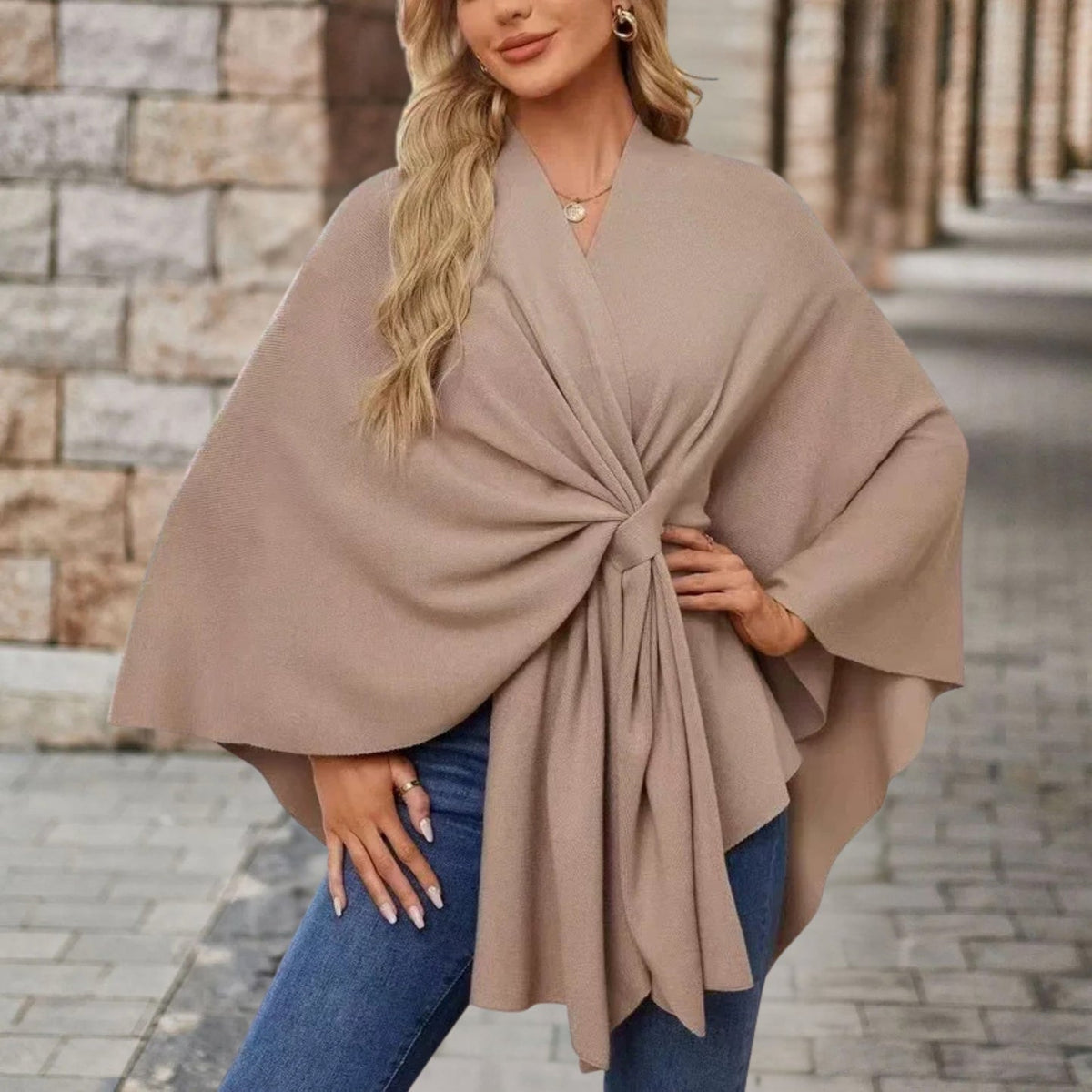 Poncho da Donna Incrociato con Scollo a V