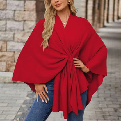 Poncho da Donna Incrociato con Scollo a V