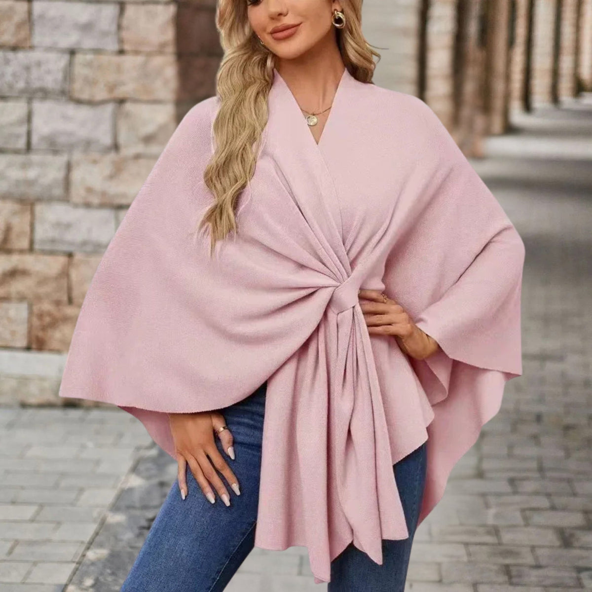 Poncho da Donna Incrociato con Scollo a V