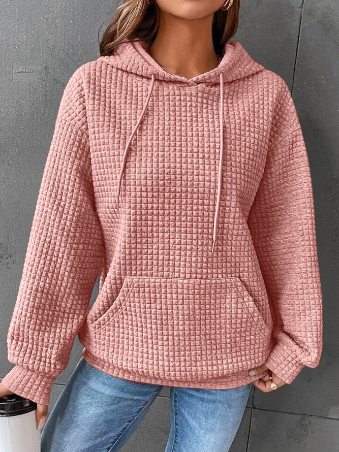 Felpa Oversize in Maglia Waffle da Donna