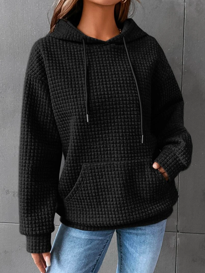 Felpa Oversize in Maglia Waffle da Donna