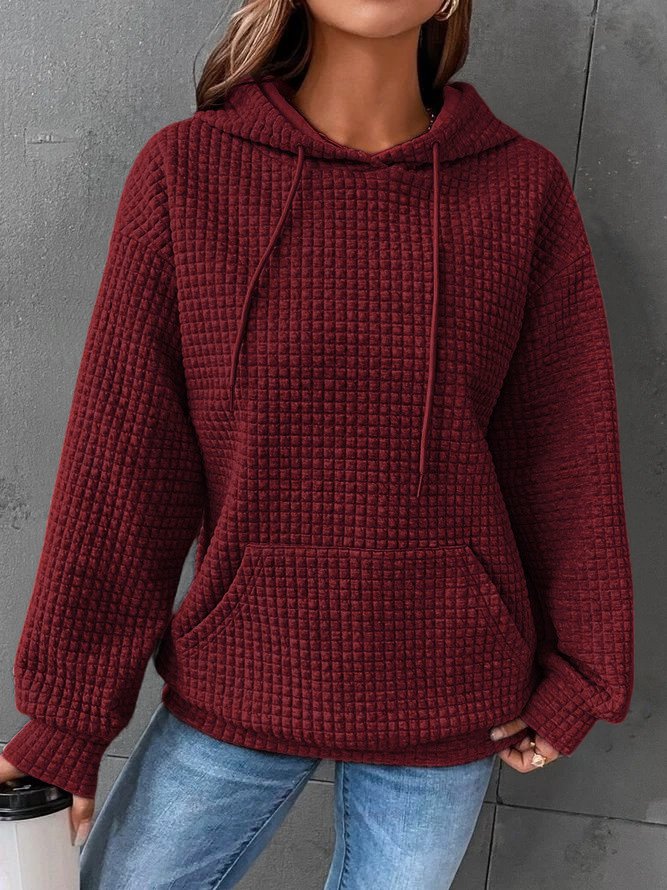 Felpa Oversize in Maglia Waffle da Donna
