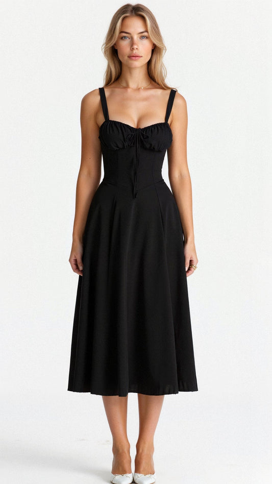 Abito Midi da Donna con Corpetto a Corsetto