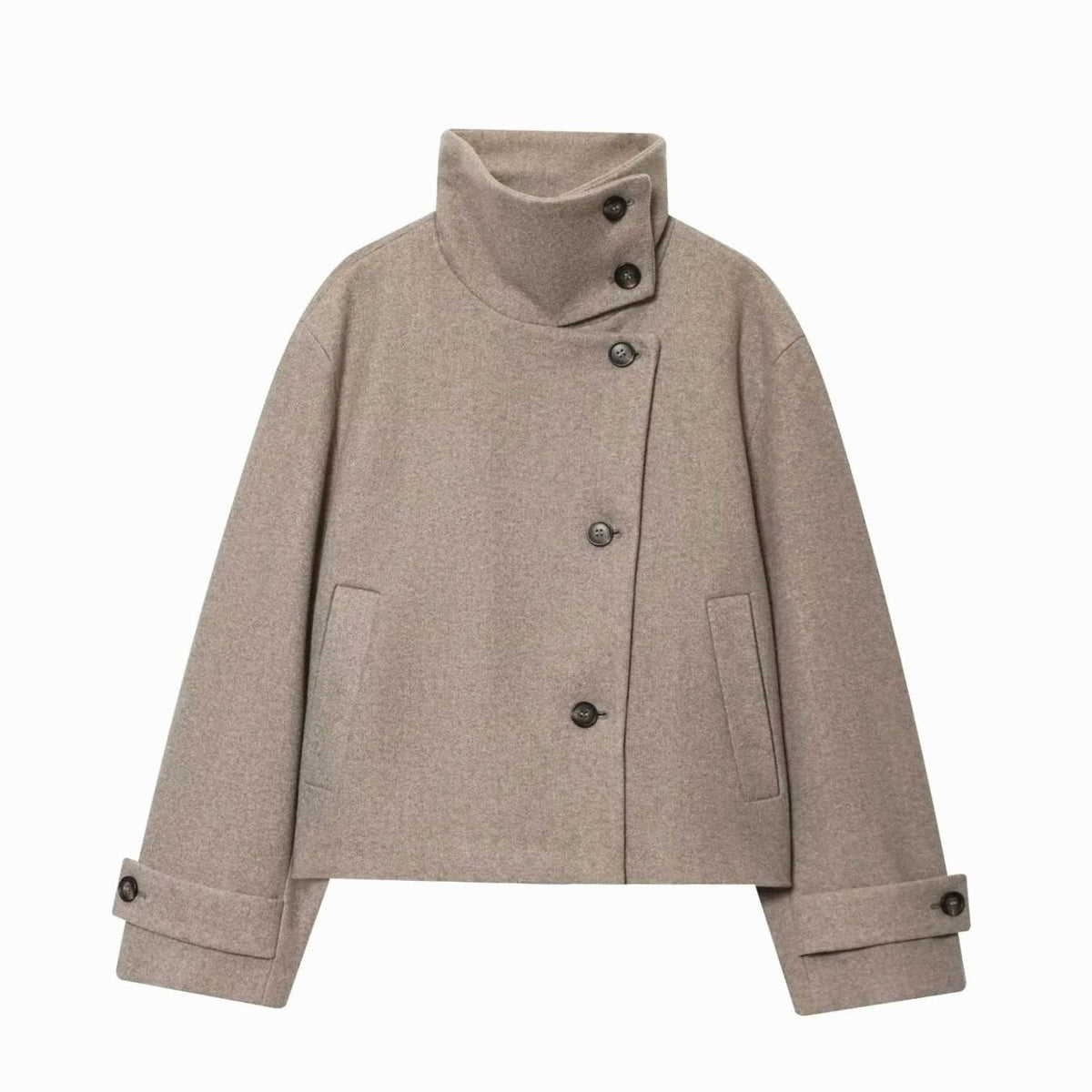 Cappotto Corto da Donna con Collo Alto