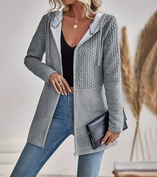 Velesia - Giacca casual con cappuccio e zip
