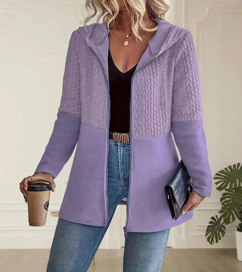 Velesia - Giacca casual con cappuccio e zip