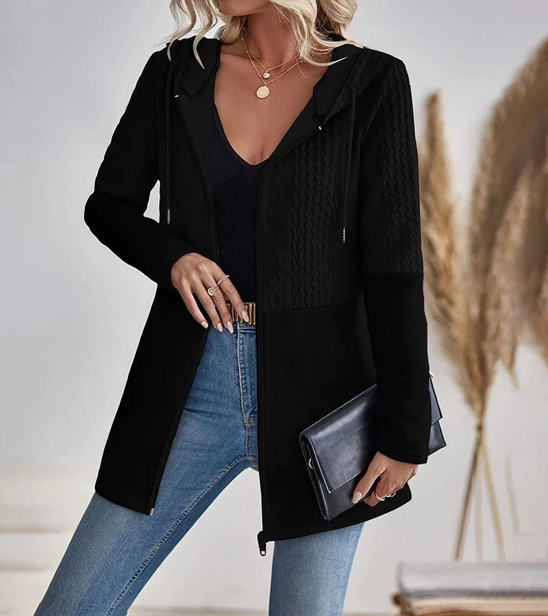 Velesia - Giacca casual con cappuccio e zip