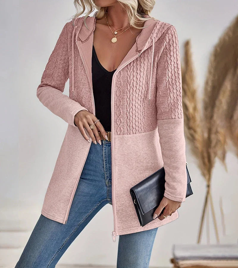 Velesia - Giacca casual con cappuccio e zip