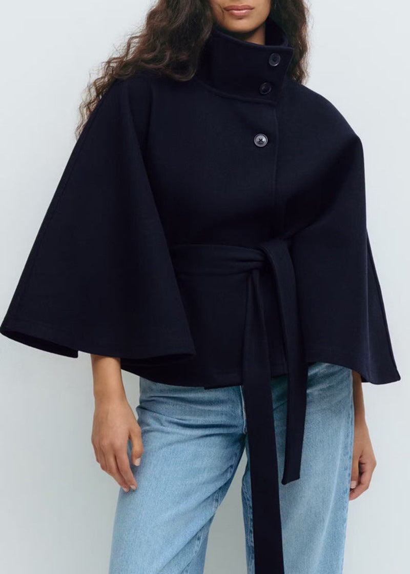 Mantella da Donna con Cintura e Collo Alto