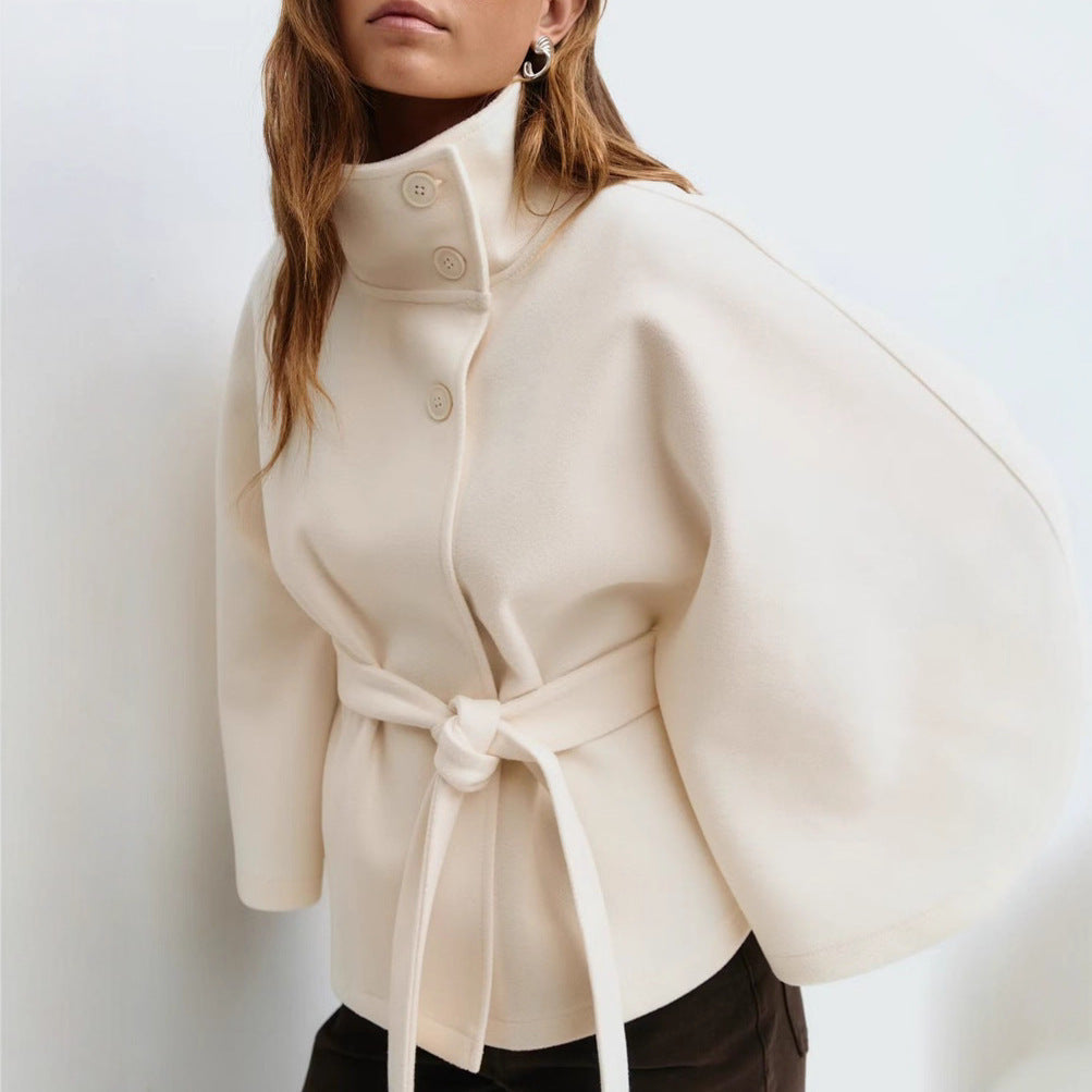 Mantella da Donna con Cintura e Collo Alto