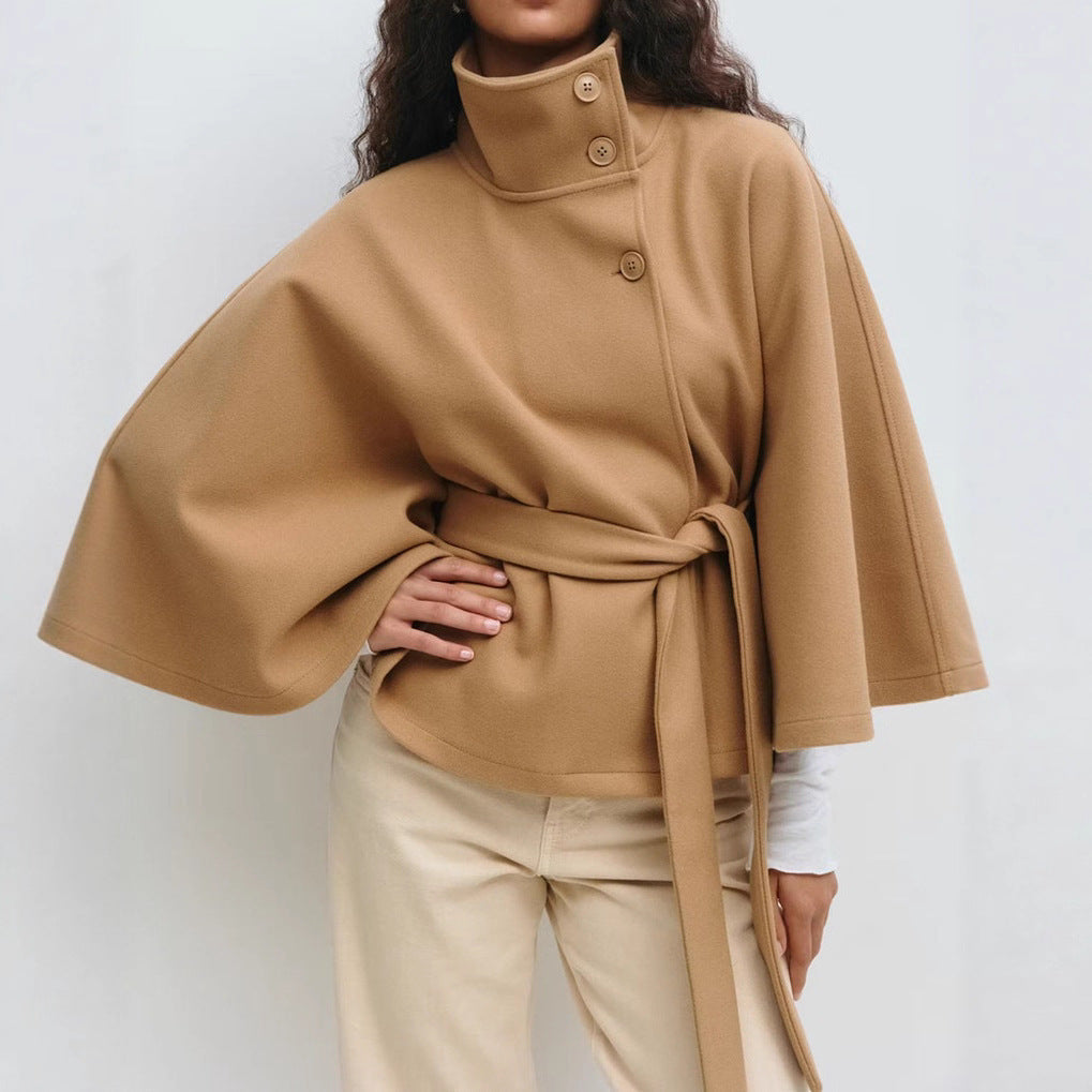 Mantella da Donna con Cintura e Collo Alto