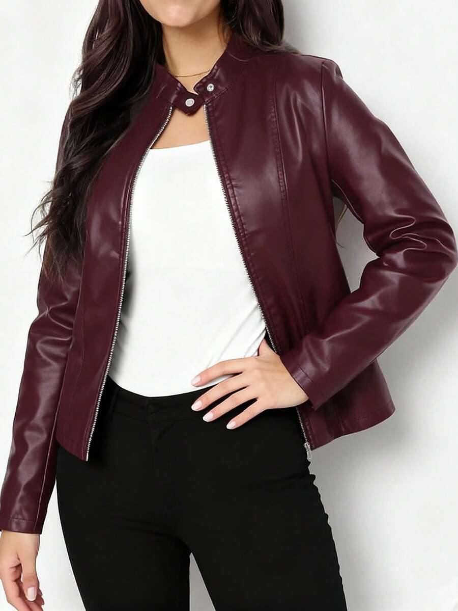 Giacca Biker da Donna in Pelle dal Taglio Aderente